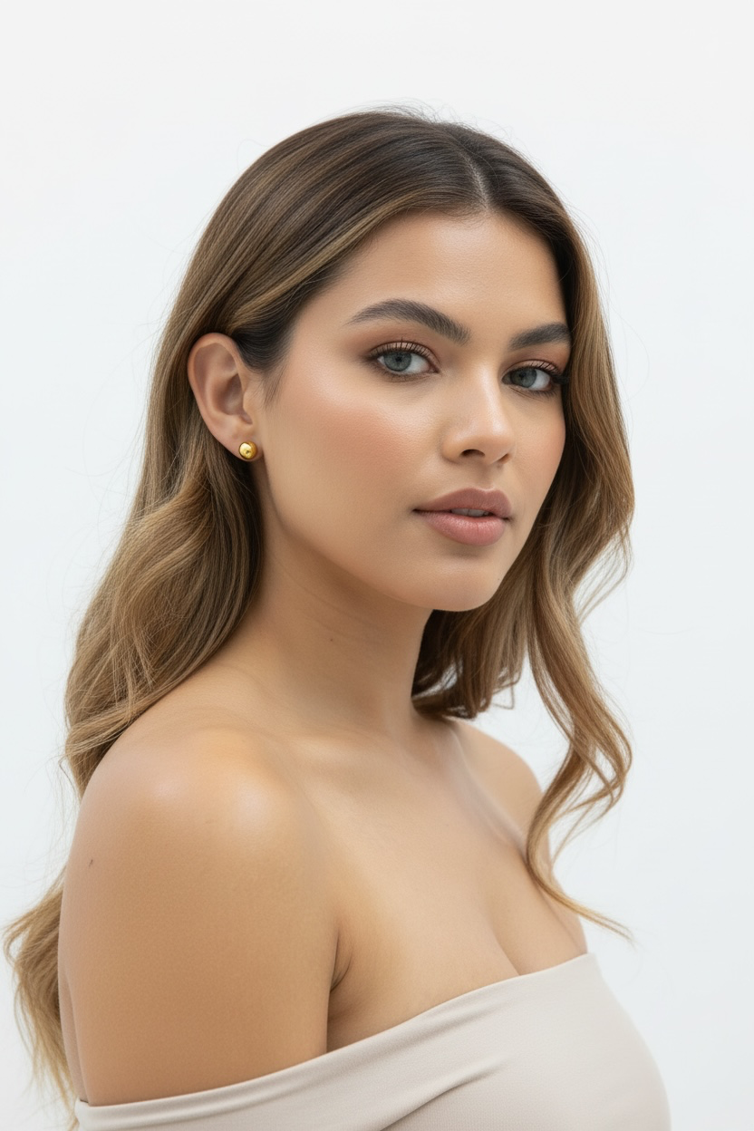 14K Yellow Gold Polished Ball Studs