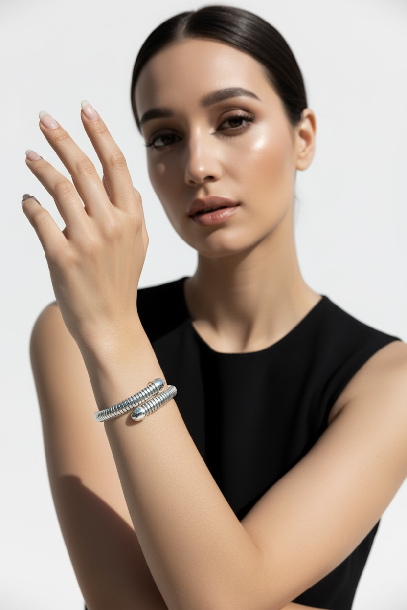 Designer Solid Tubogas Bangle - Made in Italy