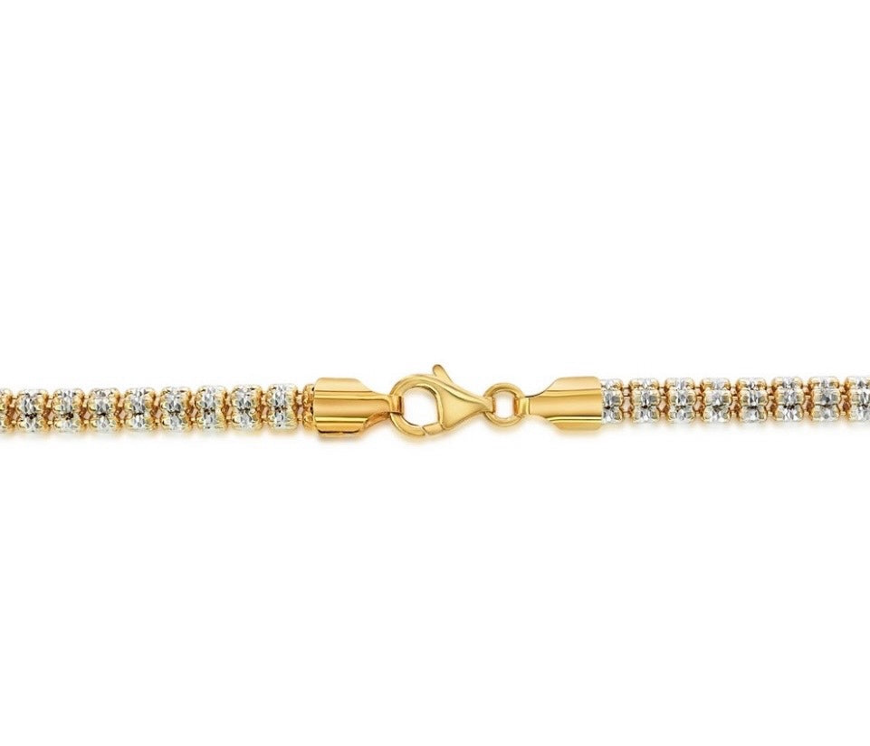 Sterling Silver, 5mm Ice Chain - Two-Tone unisex
