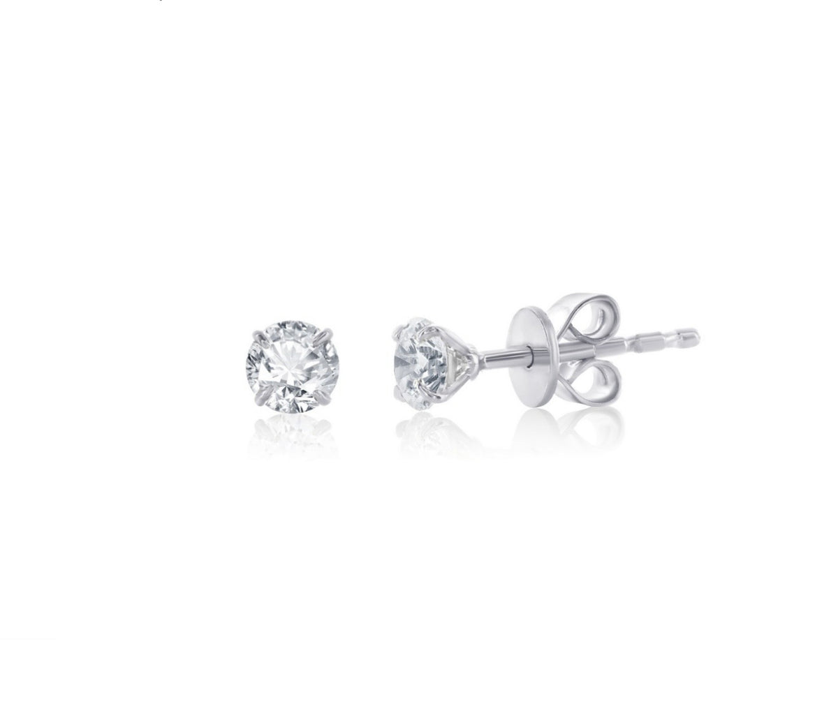 Sterling Silver, 4mm Round Lab-Grown Diamond Studs