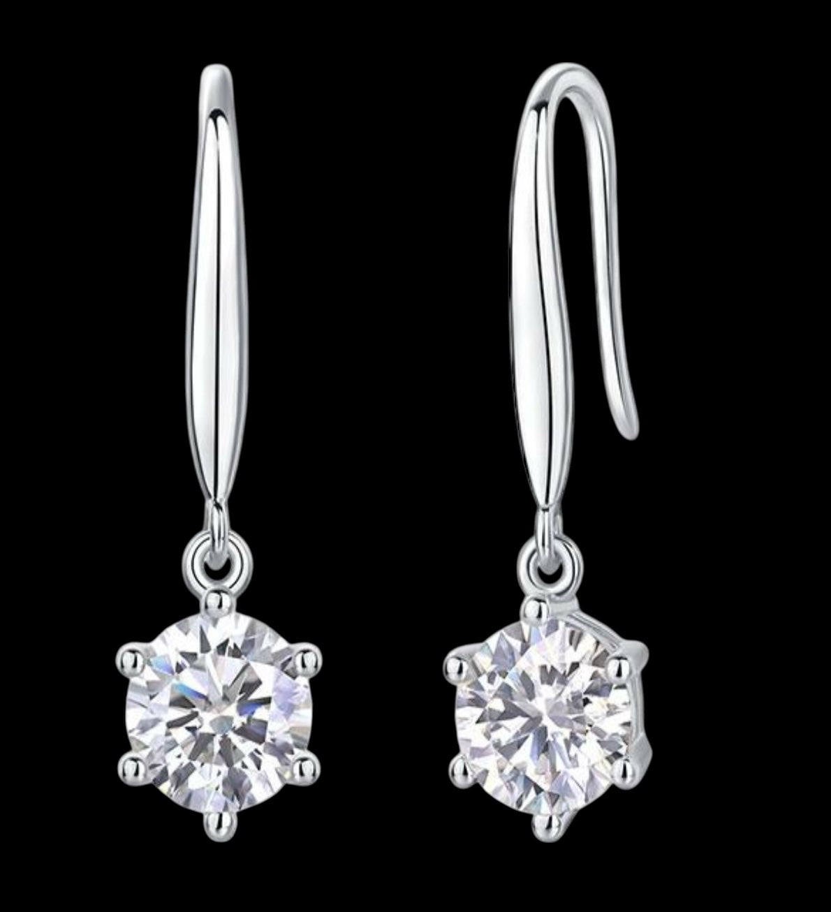 PRINCESS HOOK ROUND DIAMOND EARRINGS