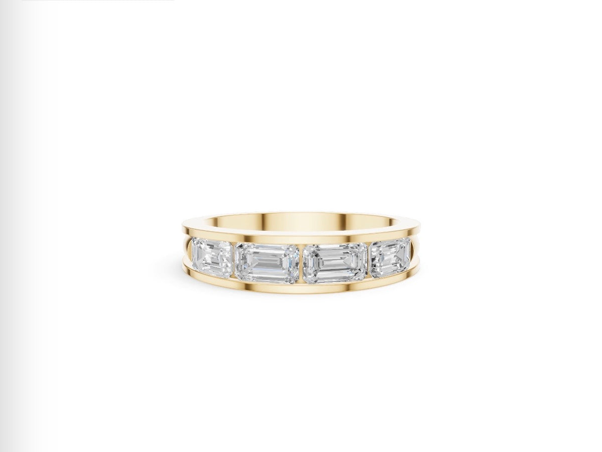 18 KT SOLID YELLOW REAL GOLD ANNIVERSARY BAND WEDDING BAND 5MM 1CTW