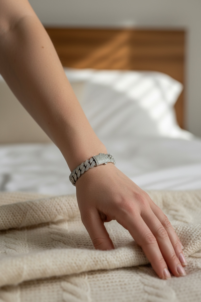 Sterling Silver 10mm Heavy Curb Bracelet 3.80cttw Moissanite