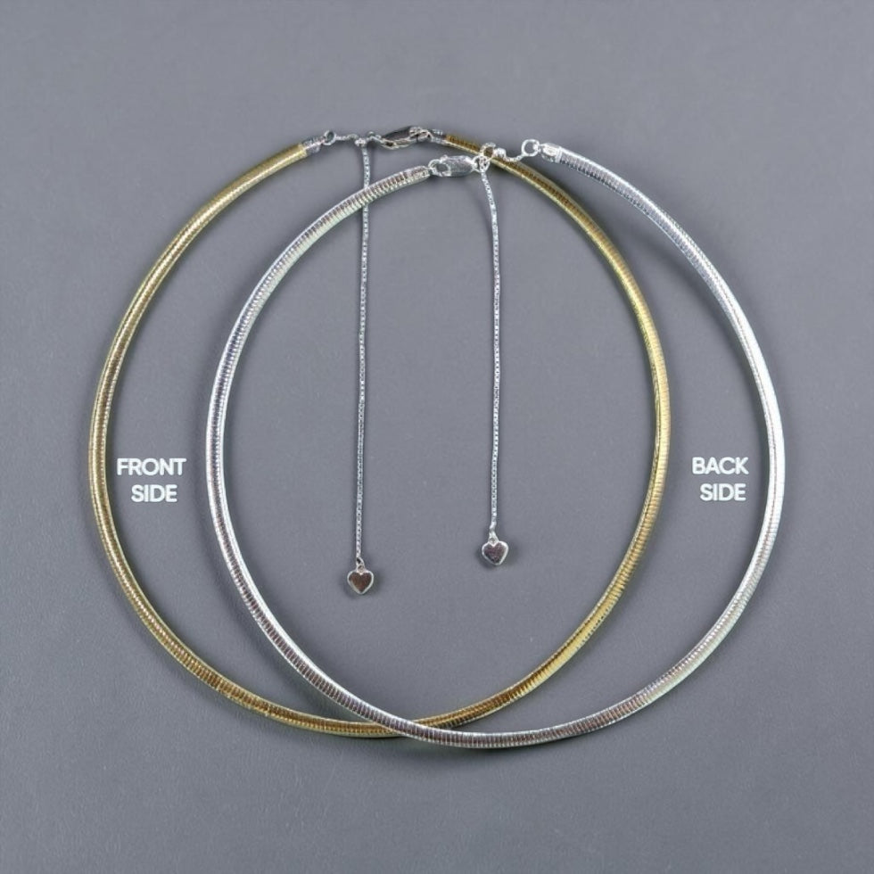 925 Sterling Silver Omega Adjustable Necklace