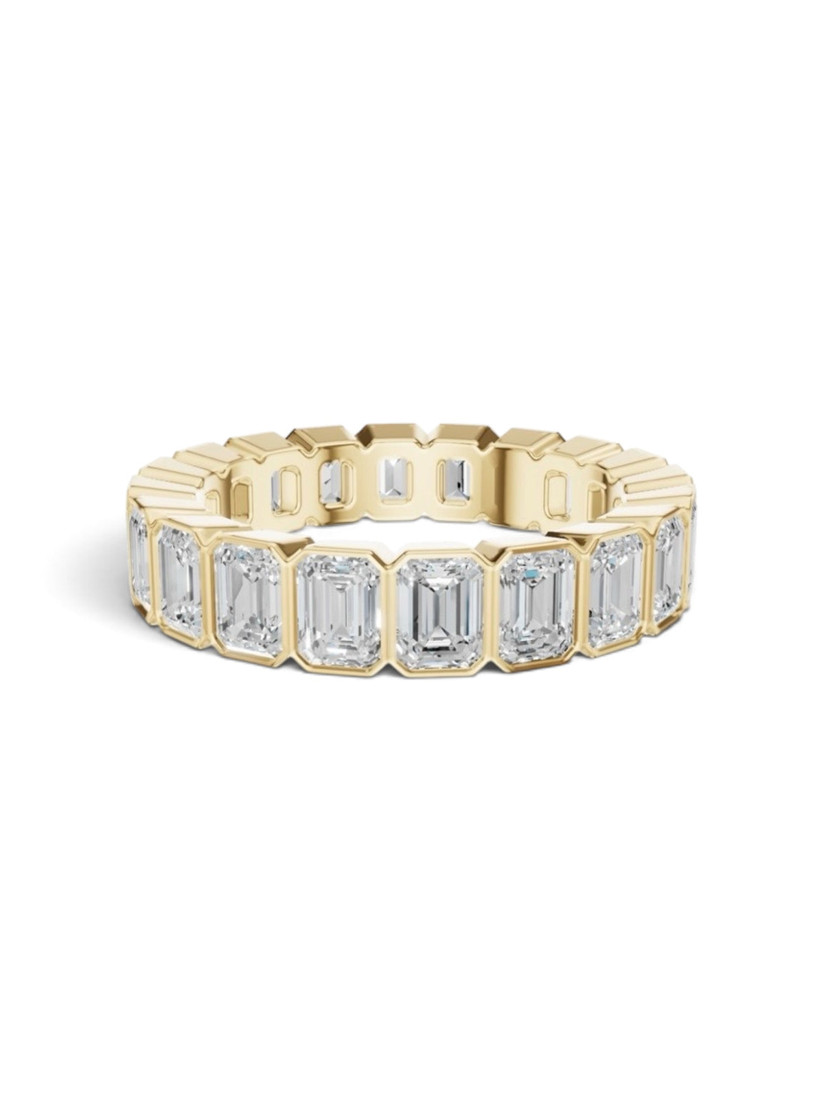18 KT YELLOW GOLD BEZEL WEDDING BAND