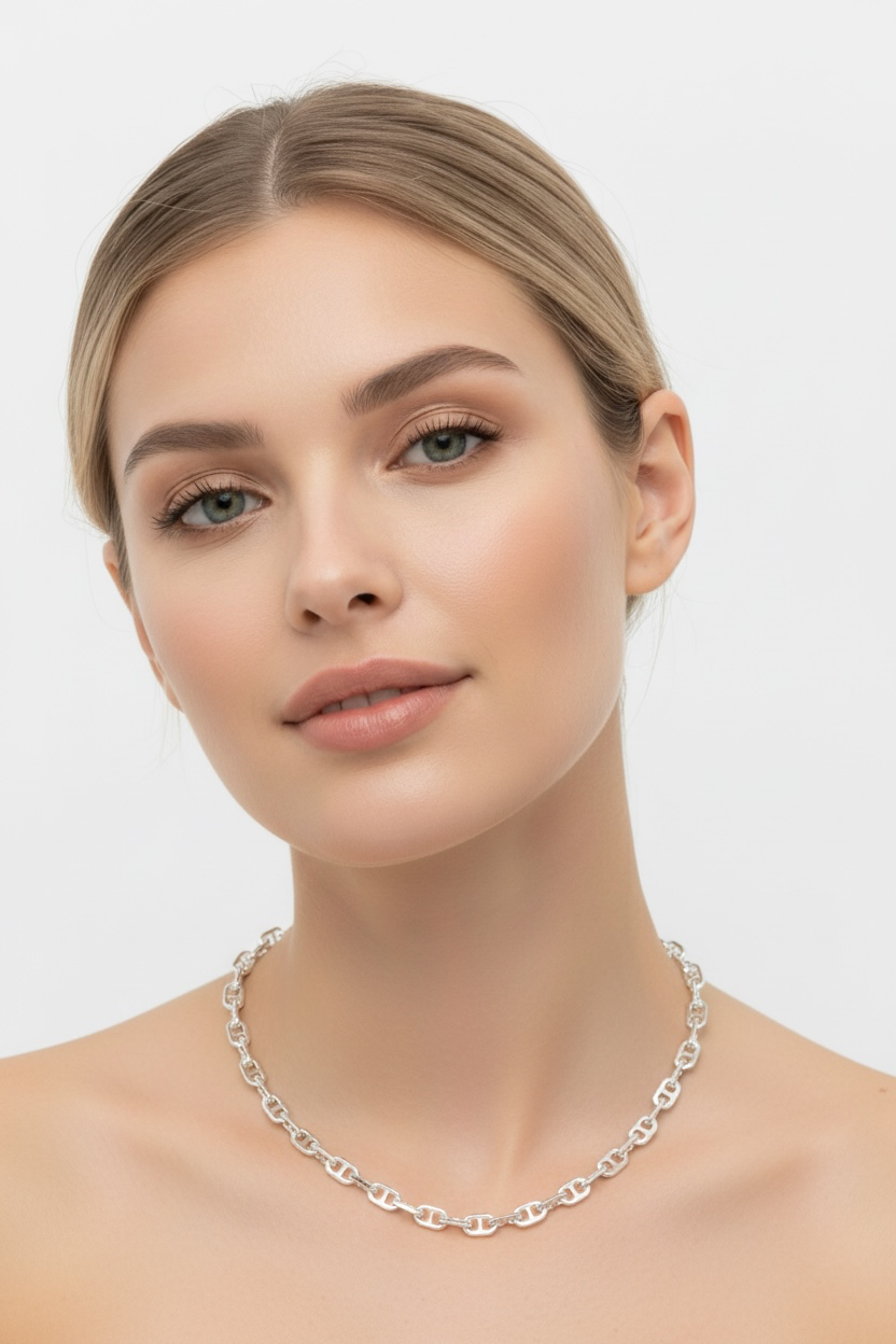 925 sterling silver solid Anchor Mariner chain 5.5mm unisex