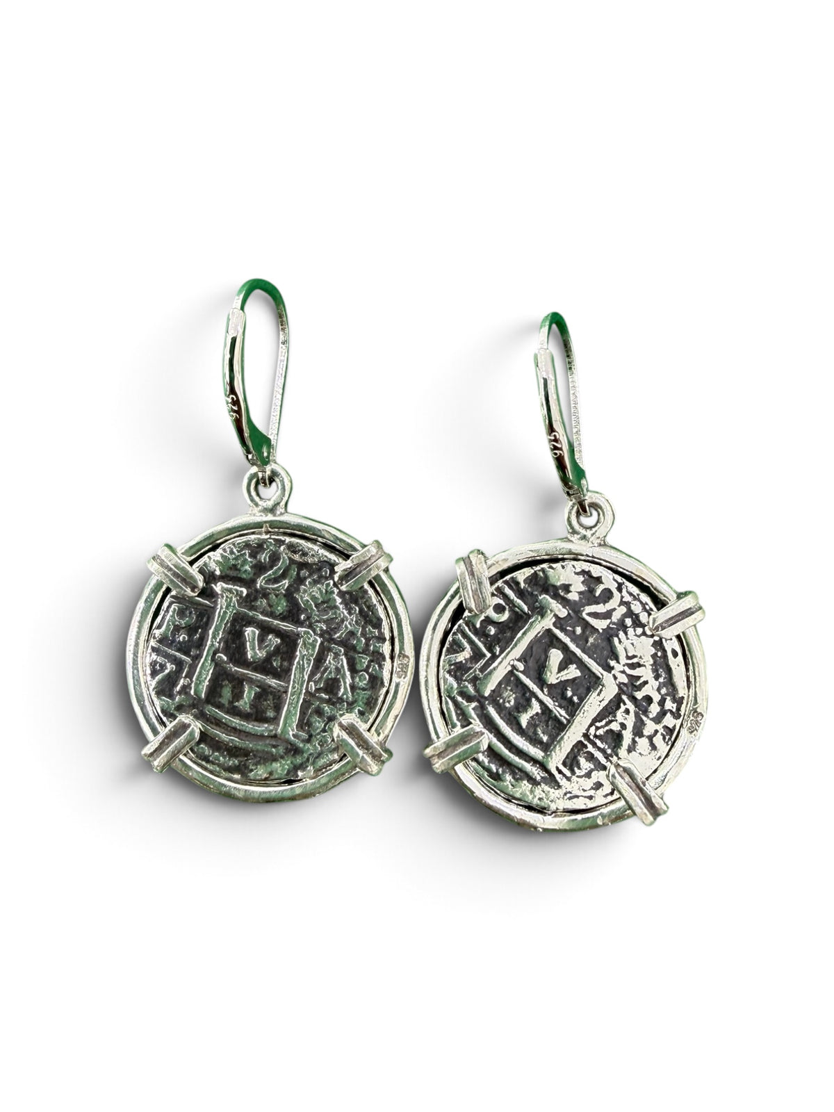 925 sterling silver replica of Atocha Shipwreck coin earrings
