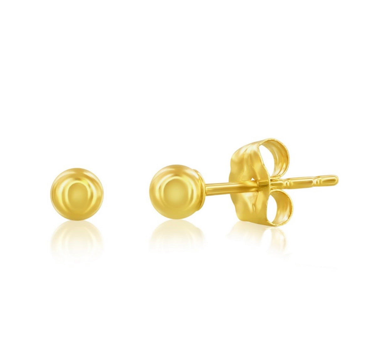 14K Yellow Gold Polished Ball Studs