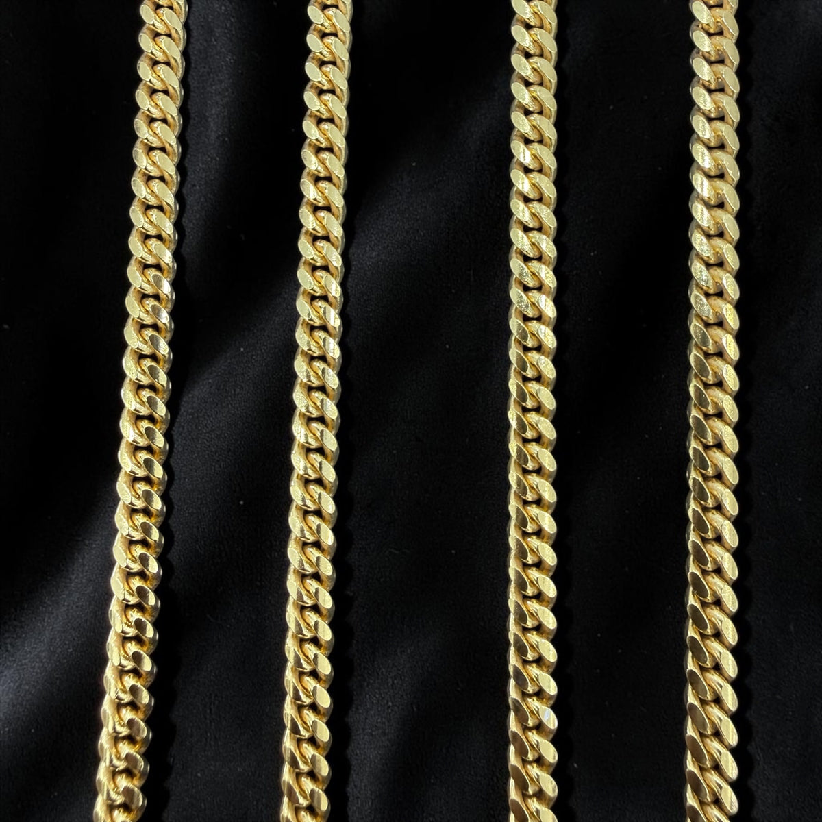 925 solid sterling silver 4mm Cuban link chain 14k gold vermeil