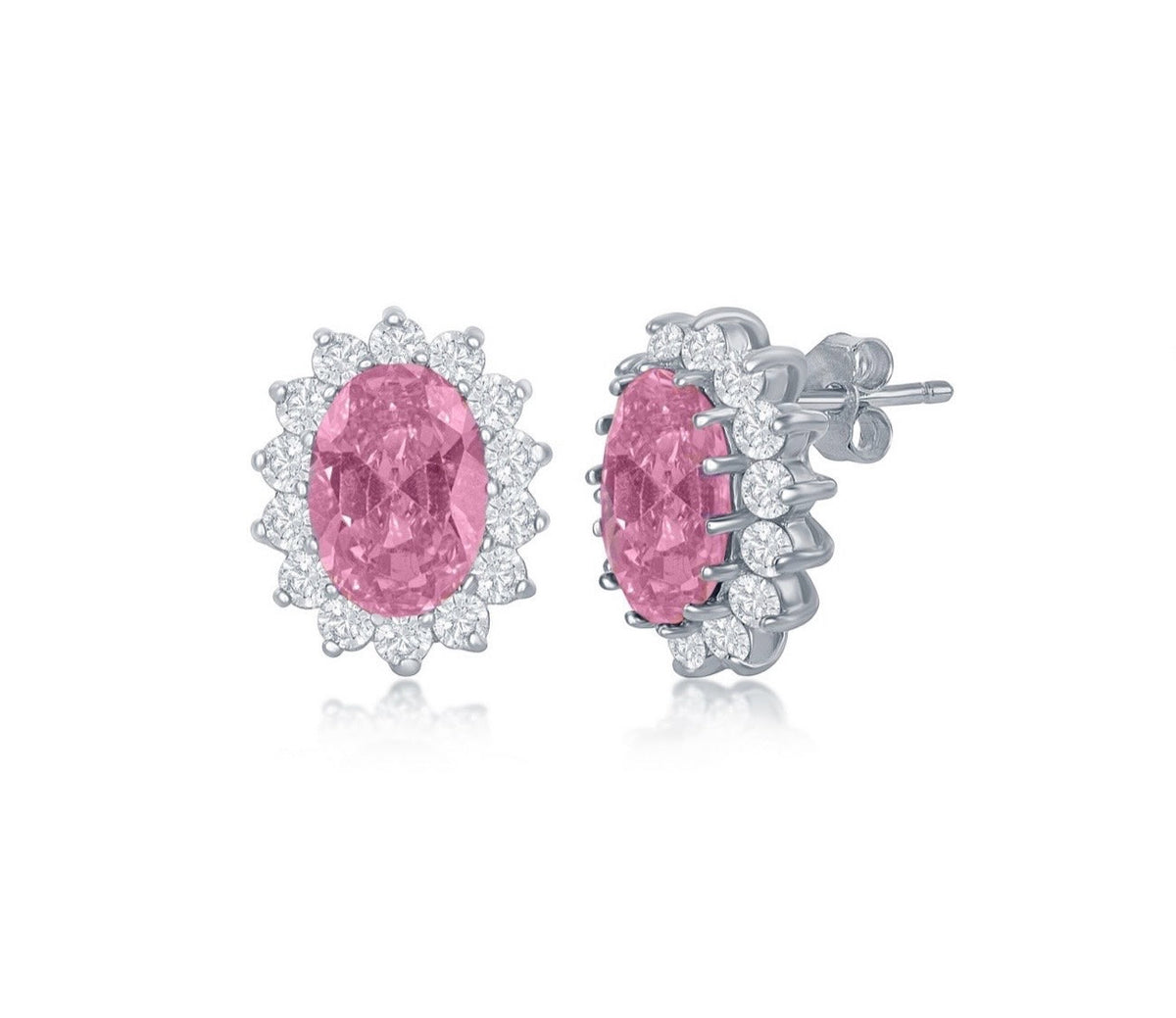 Sterling Silver, Royal Cubic Crystalline Earrings available in three colours