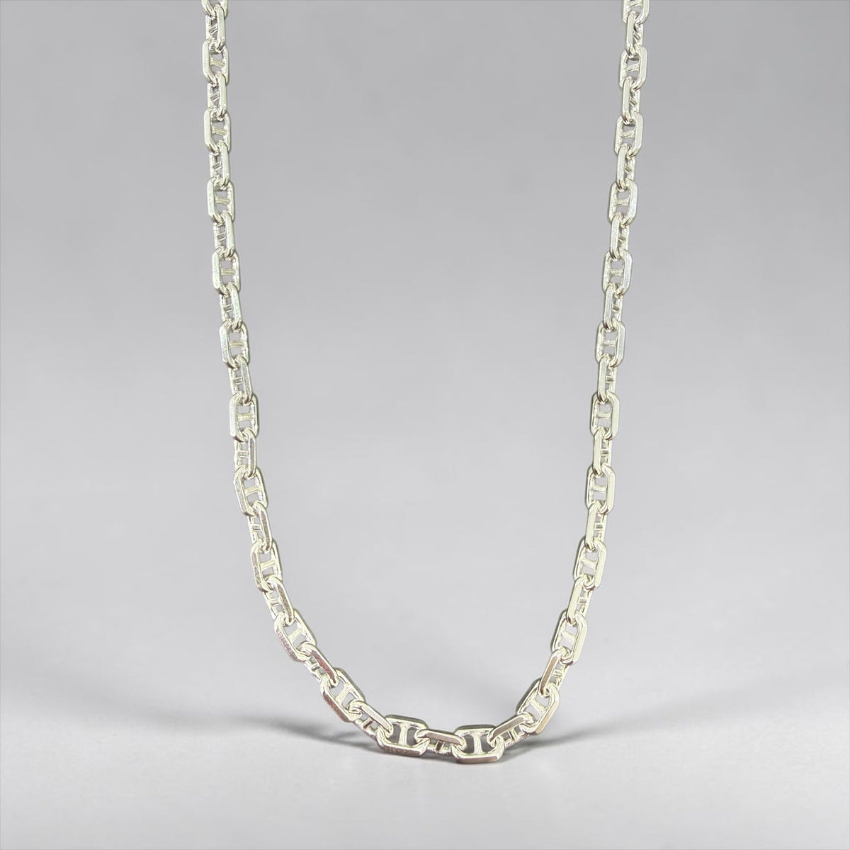 925 sterling silver solid Anchor Mariner chain 4.4mm