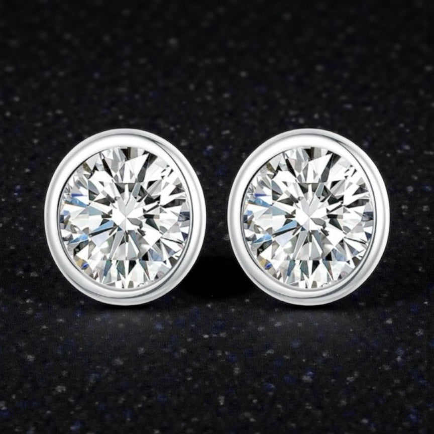 ROUND MOISANNITE STUDS