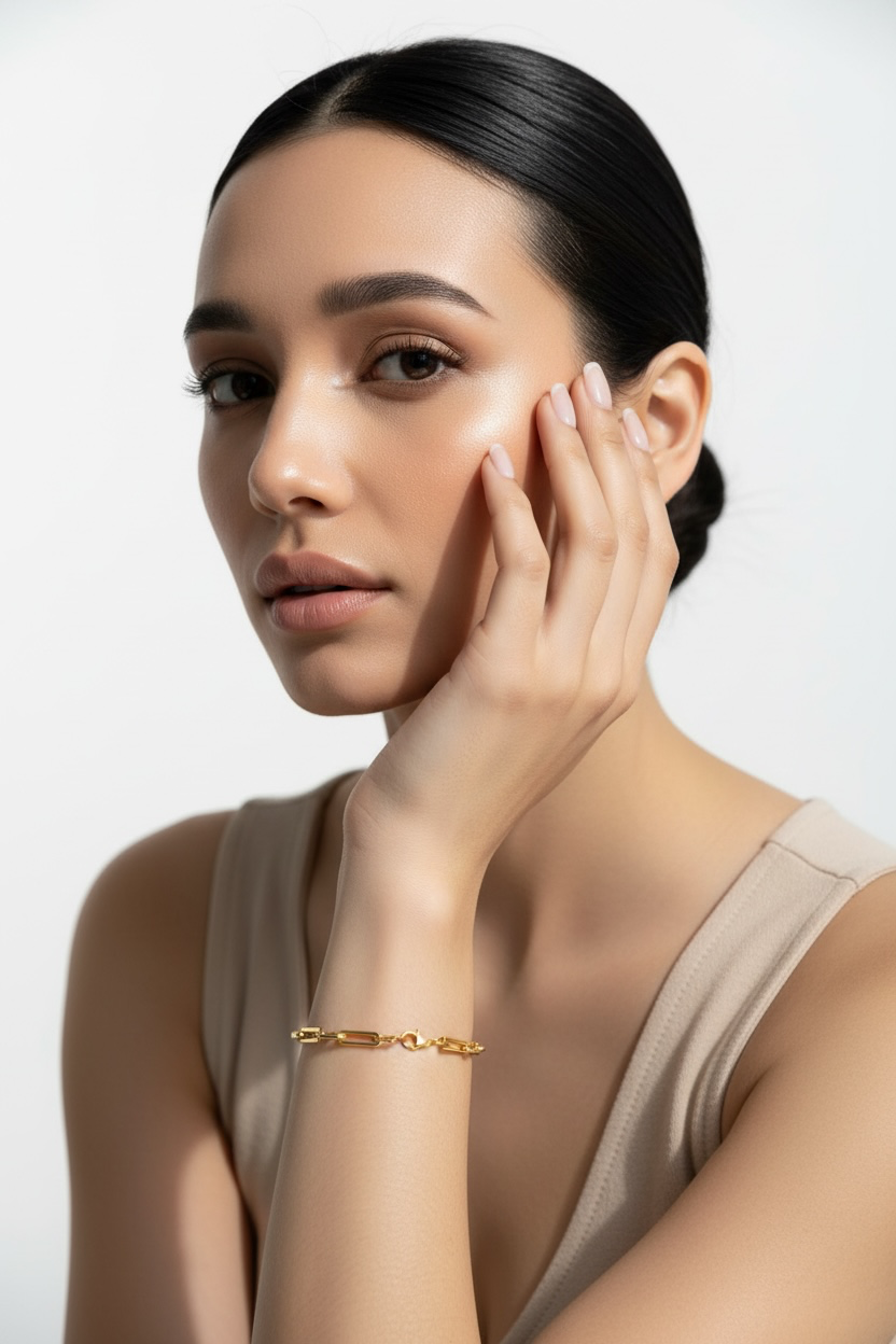 14K Real Yellow Gold 5mm Paperclip Bracelet