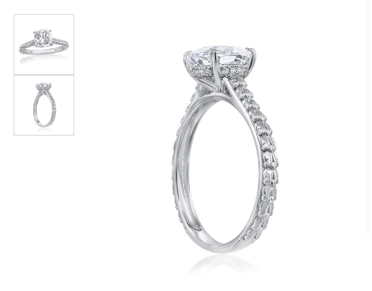 Sterling Silver, Square Solitaire Engagement Ring
BRIDAL JEWELRY