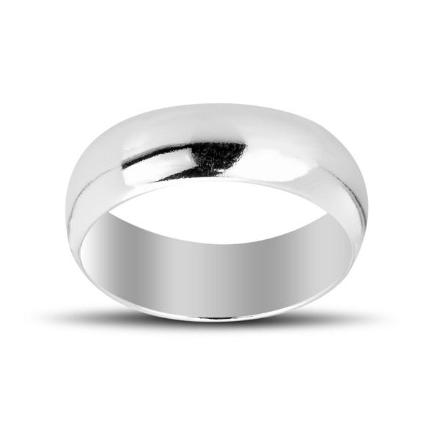 6mm sterling silver band ring unisex bridal men’s jewelry