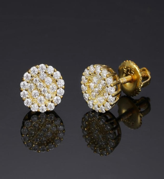 925 Sterling Silver Round flower studs