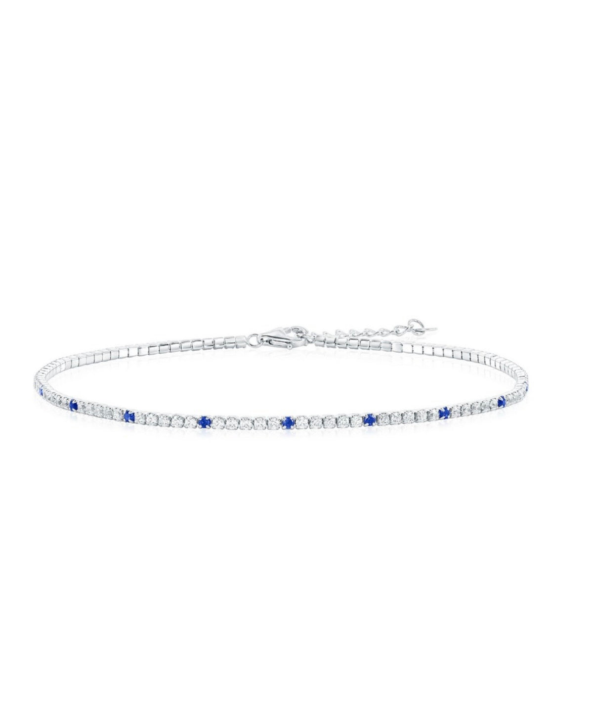 Sterling Silver Round CZ Tennis Anklet