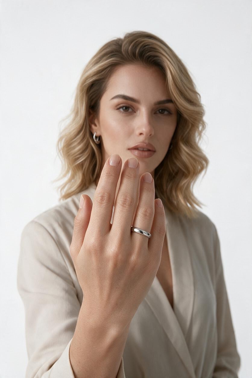 4mm sterling silver band ring unisex