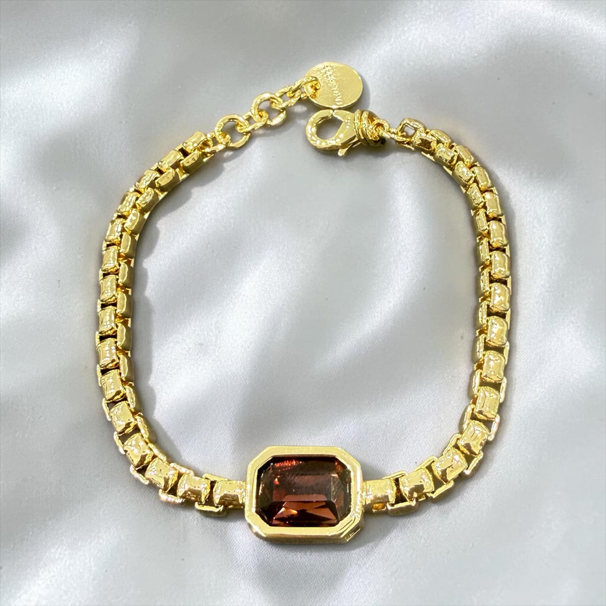 Designer Bracelet - Made in Italy in Brown Crystal