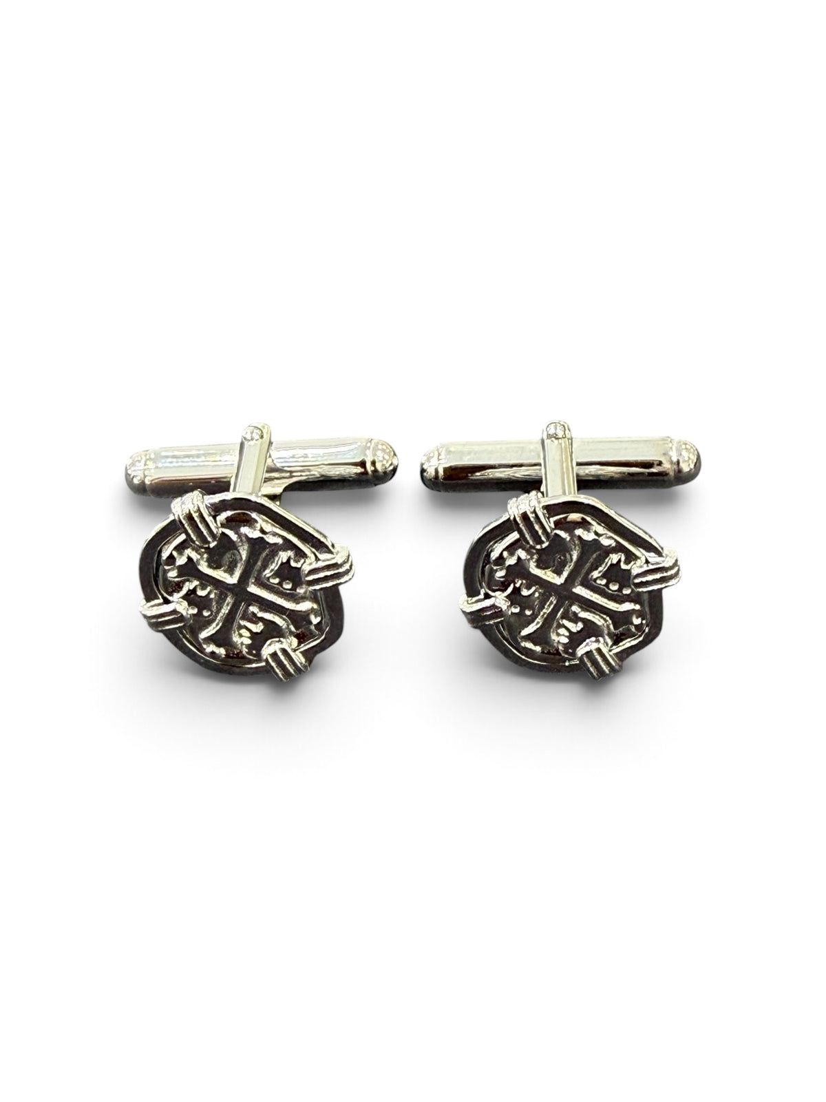 925 solid sterling silver shipwreck coin cuff links Man’s Jewelry