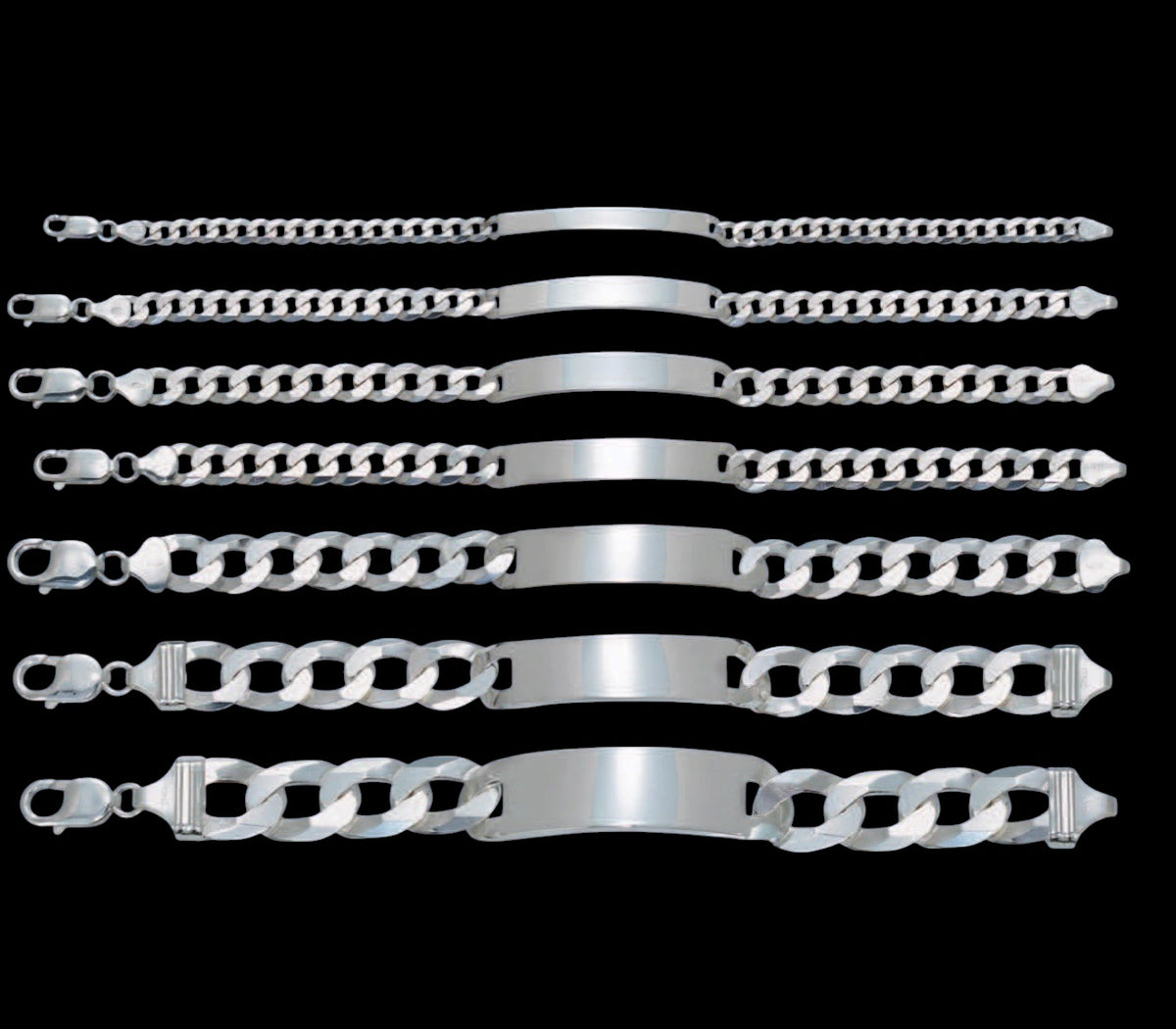 925 SOLID STERLING SILVER ID BRACELETS