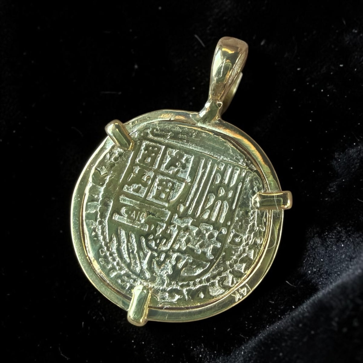Replica of Atocha Shipwreck Coin Pendant handmade with 14k solid gold unisex
