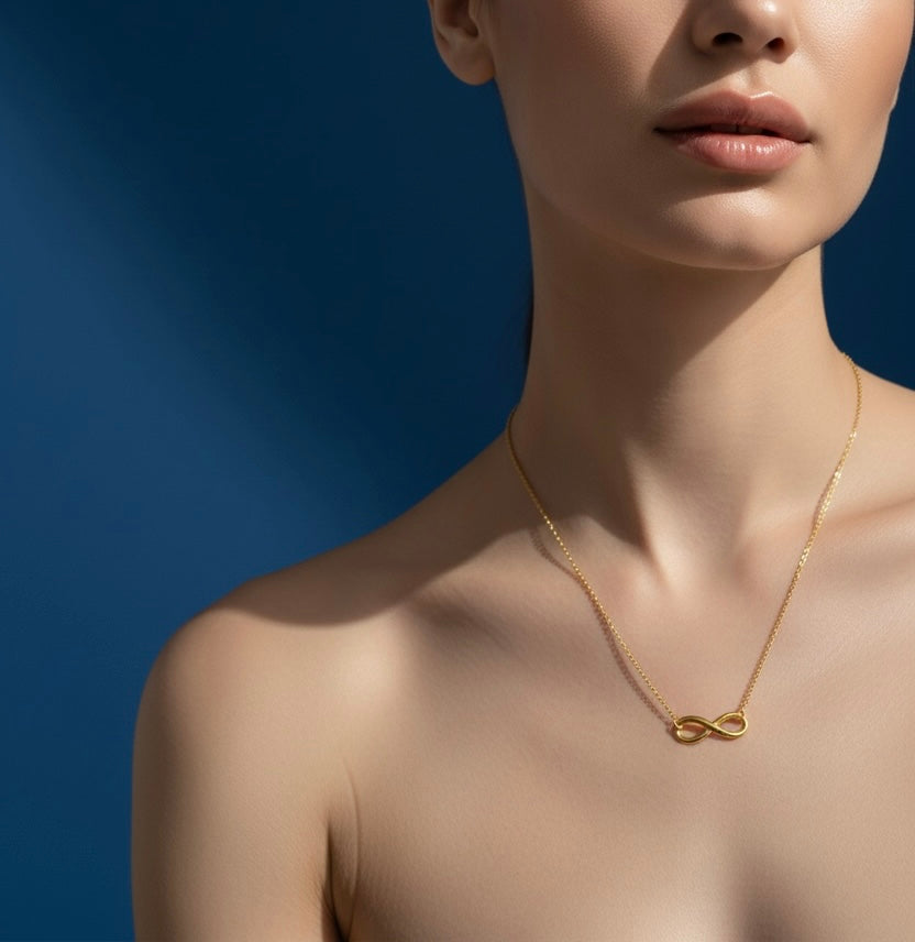 Sterling Silver, Infinity Necklace - Gold Plated
