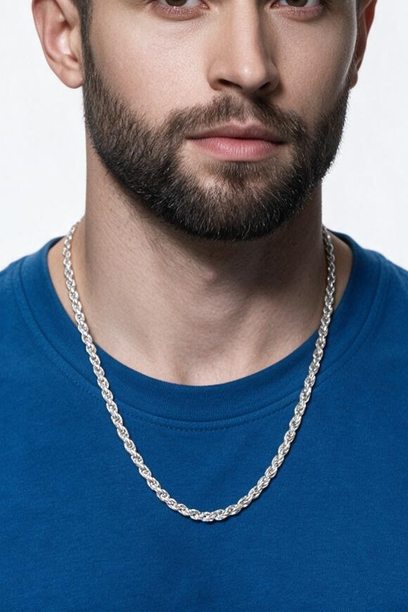 Sterling Silver Rope Chain 3.2mm solid chain Man’s Chain