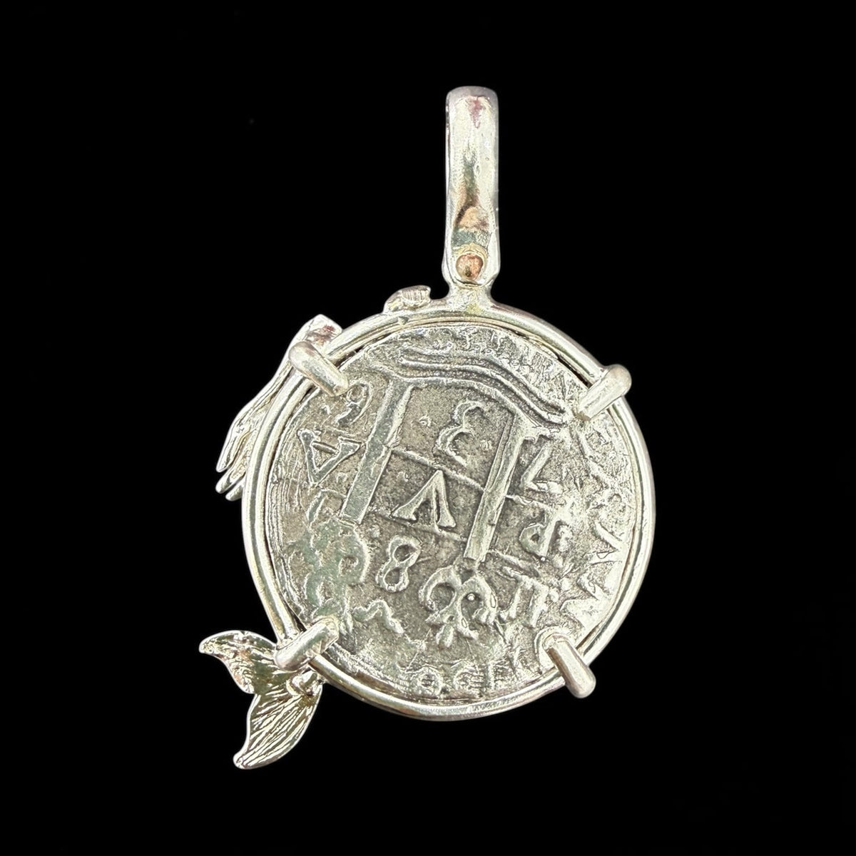 Replica of Atocha Coin Pendant in Mermaid Bezel 925 solid sterling silver