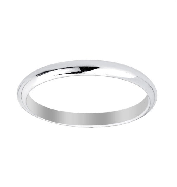 2mm sterling silver band ring unisex