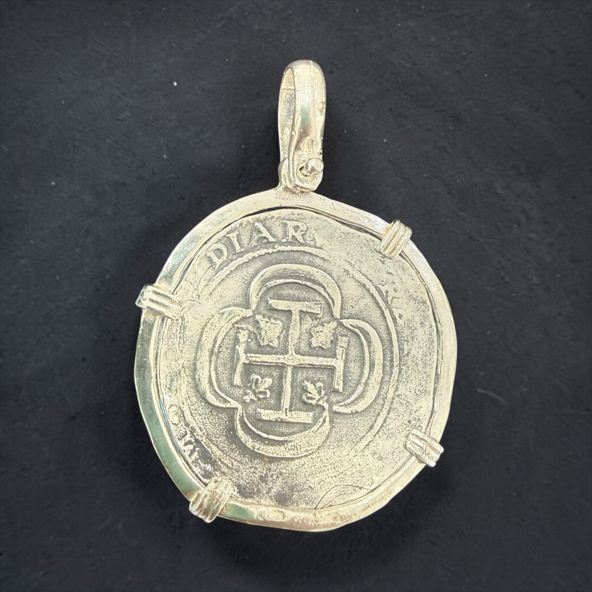 Replica Handmade shipwreck large coin pendant 925 sterling silver