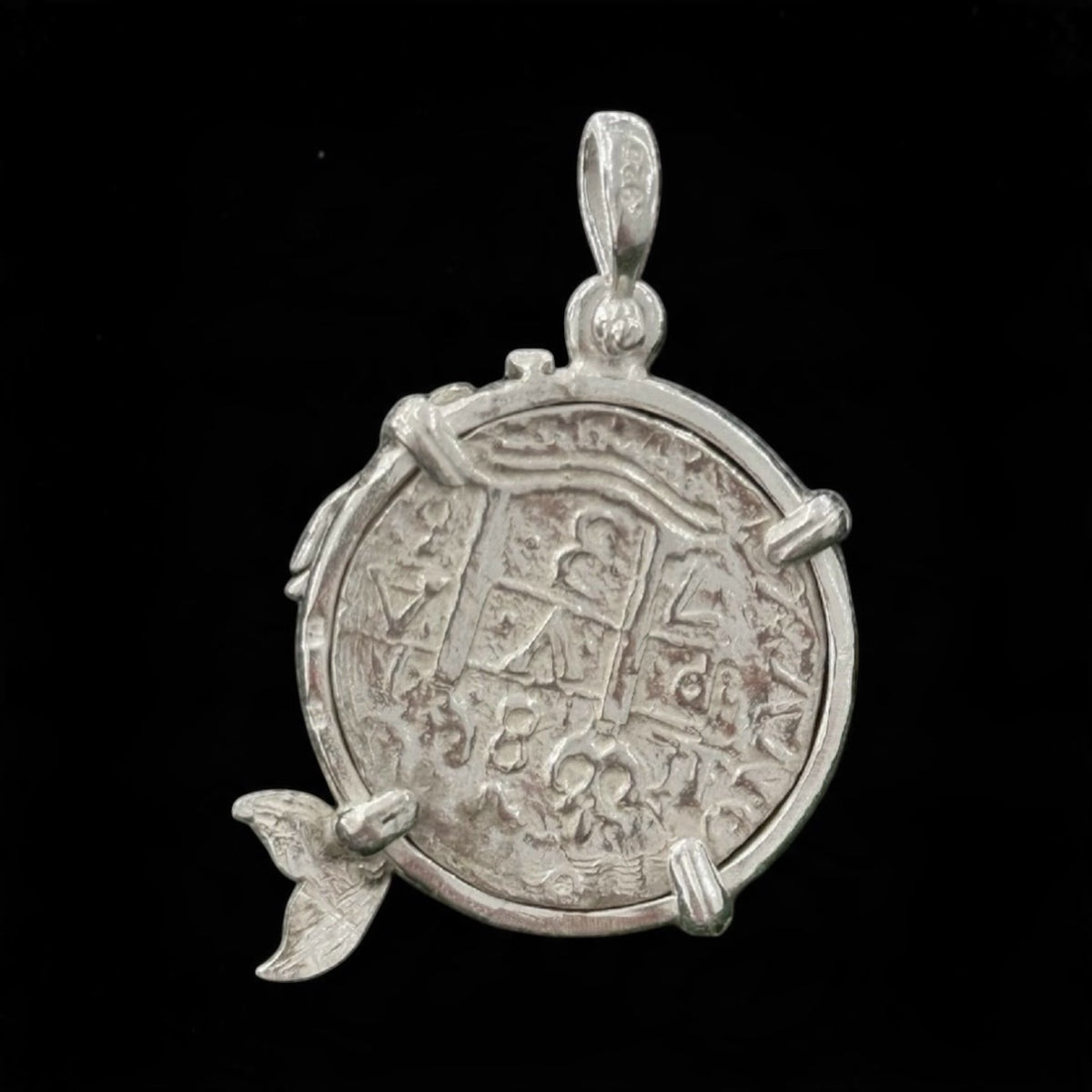 Replica of Atocha Coin Pendant in Mermaid Bezel 925 solid sterling silver