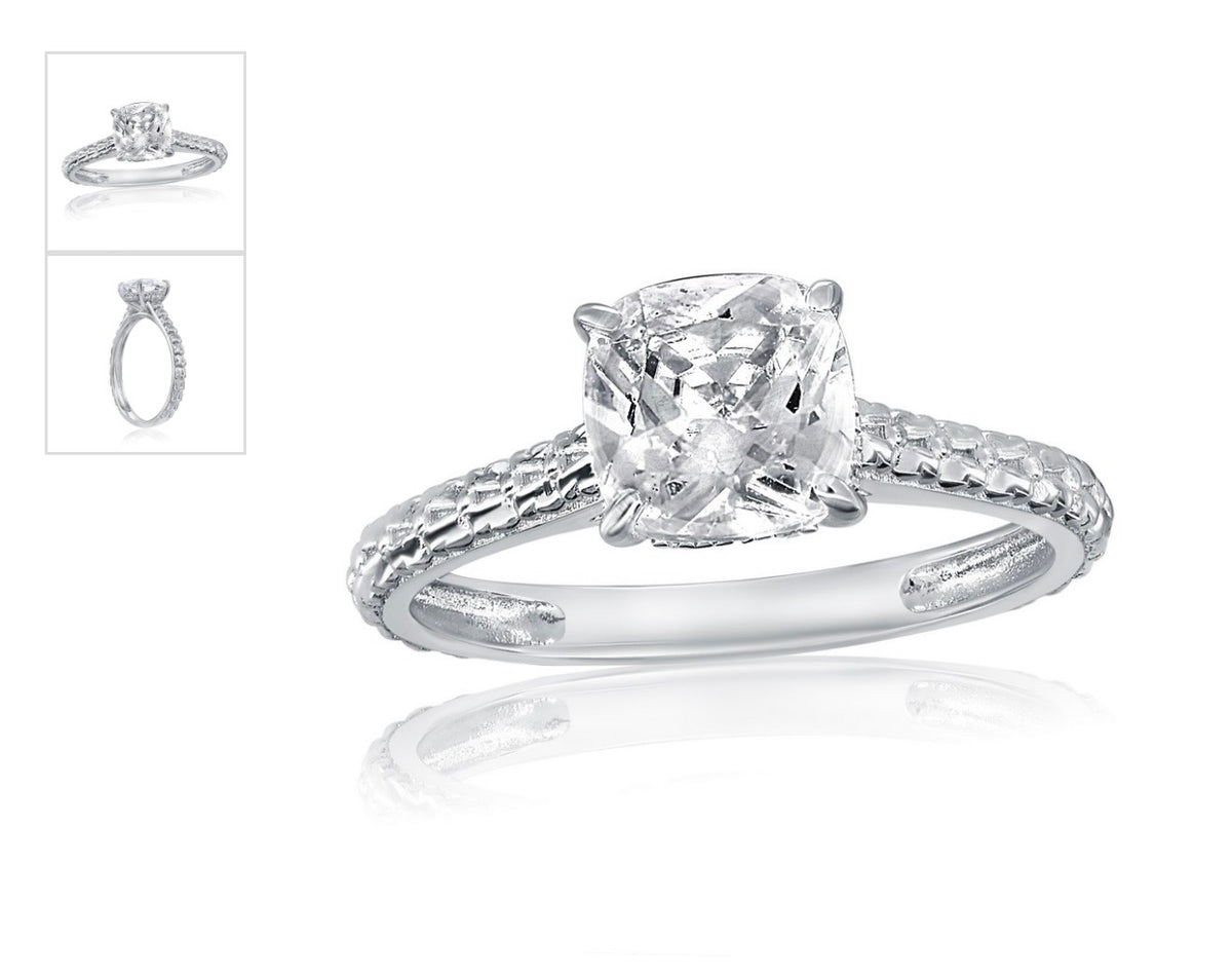 Sterling Silver, Square Solitaire Engagement Ring
BRIDAL JEWELRY