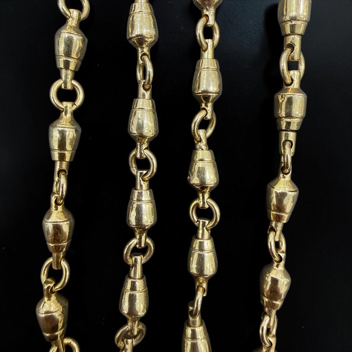 14k solid real gold handmade swivel chain 5mm