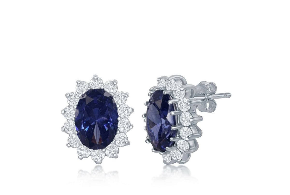 925 Sterling Silver Royal Oval Tanzanite in Crystal setting