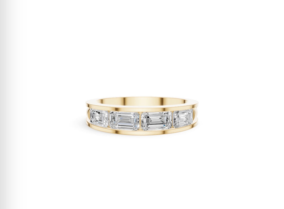 18 KT SOLID YELLOW REAL GOLD ANNIVERSARY BAND WEDDING BAND 5MM 1CTW