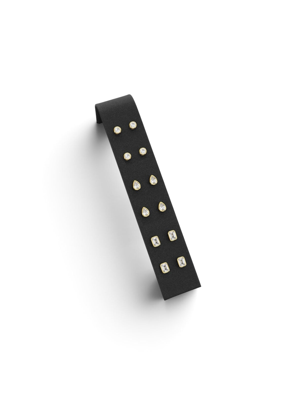 925 Sterling Silver Multi-Shaped Bezel  Studs Gold Plated