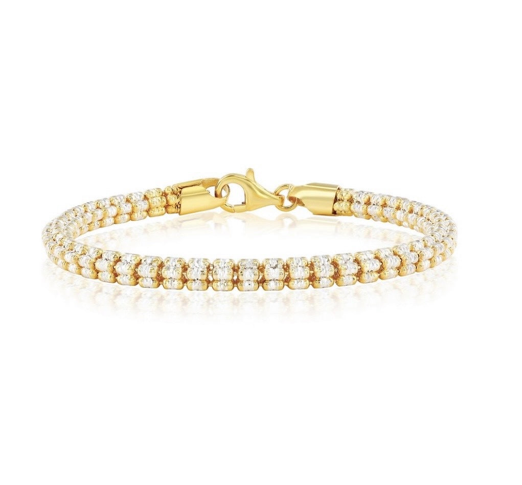 Sterling Silver, 5mm Ice Chain - Two-Tone unisex
