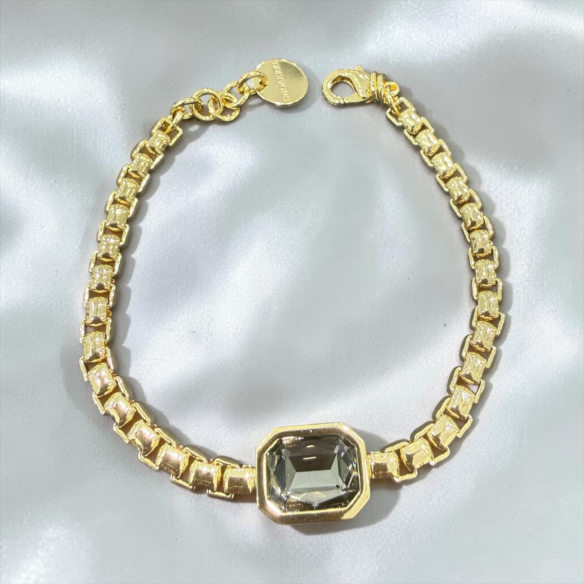 Designer Bracelet - Made in Italy in grey Black Crystal