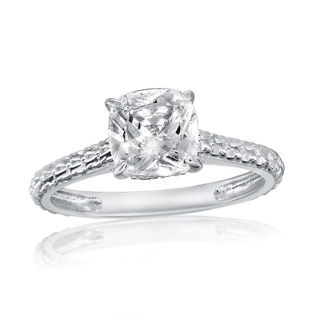 Sterling Silver, Square Solitaire Engagement Ring
BRIDAL JEWELRY