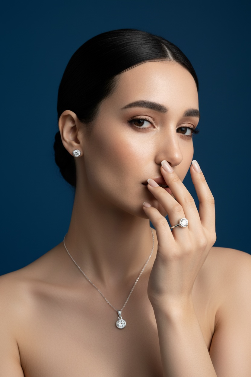 Sterling Silver "April" Birthstone Set - White Topaz
