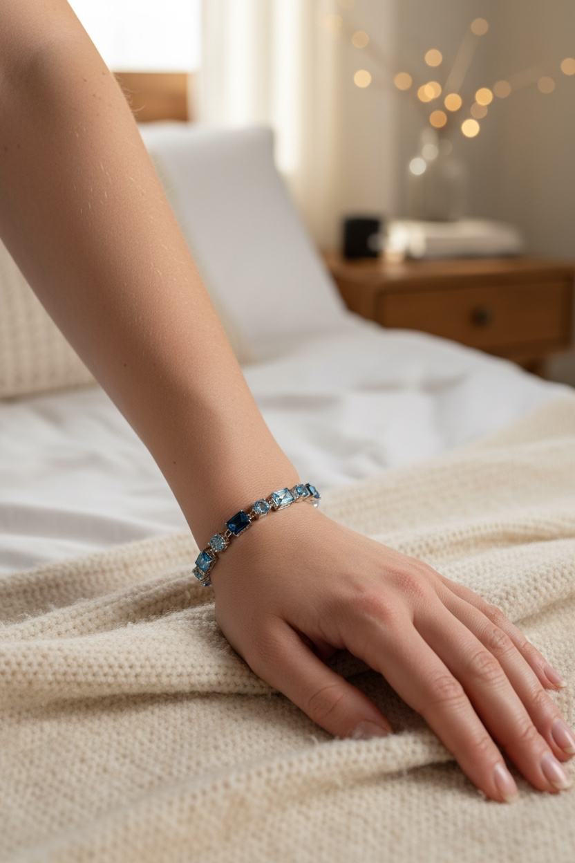 Sterling Silver Round & Emerald-Cut 17.05cttw Gem Bracelet - Swiss, London, & Sky Blue Topaz