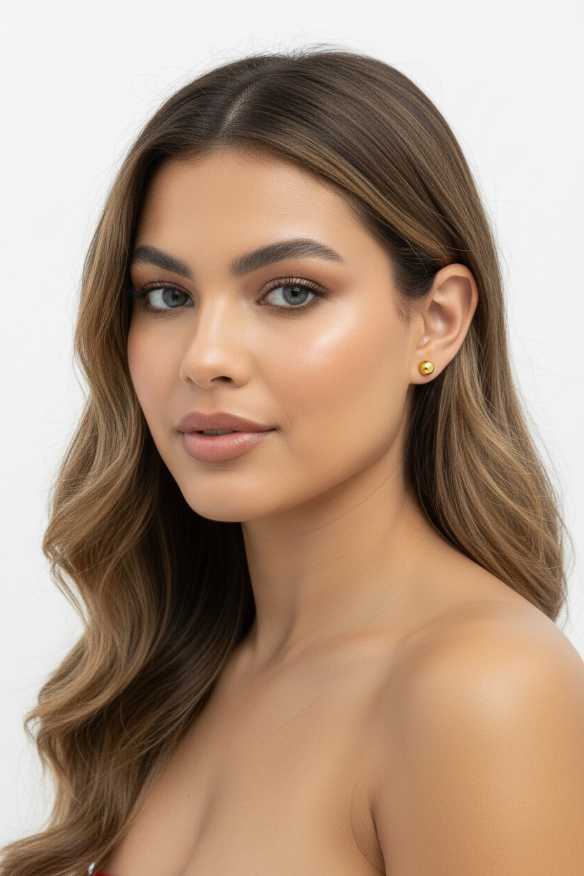 14K Yellow Gold Polished Ball Studs