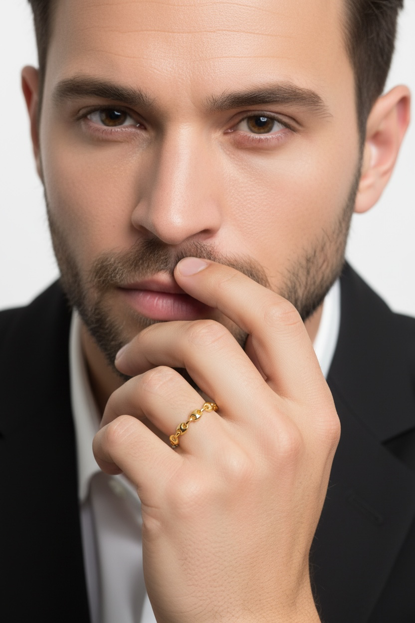 Sterling Silver, Linked Marina Band Ring