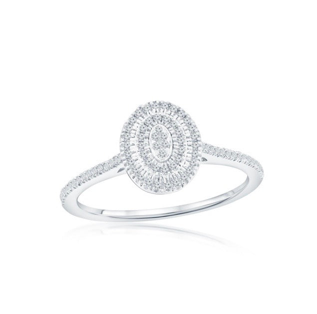Sterling Silver Natural G-H Diamond Ring for Bridal or Special Occassion