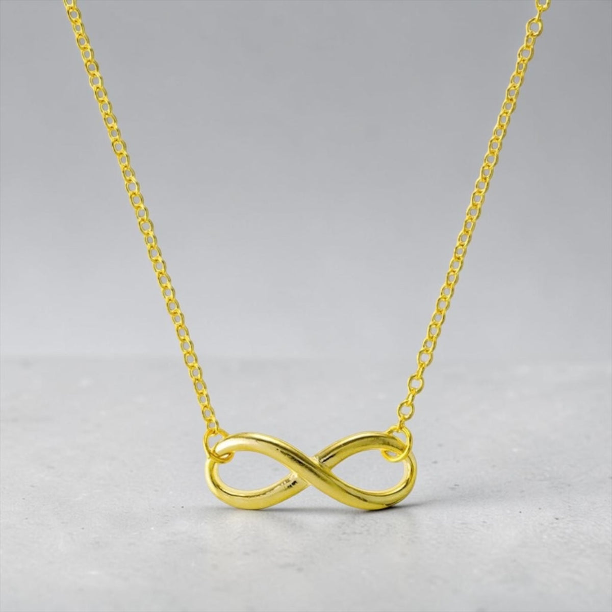 Sterling Silver, Infinity Necklace - Gold Plated