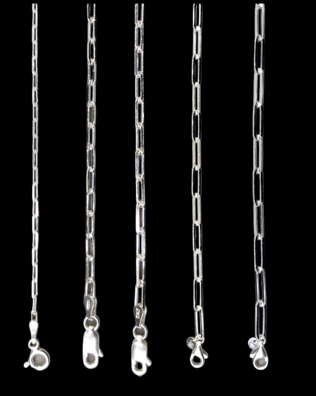 925 sterling silver paper clip chains