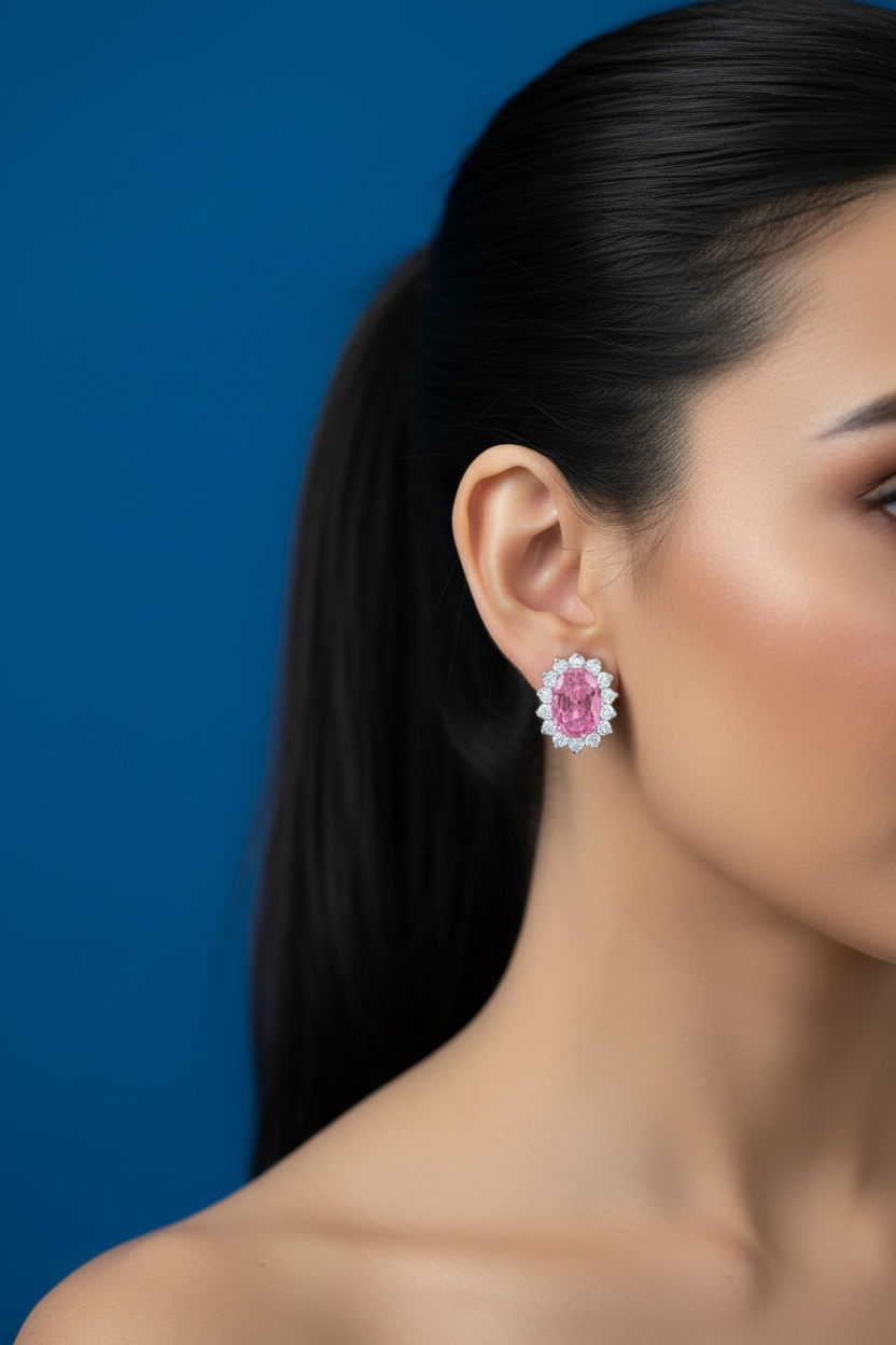 Sterling Silver, Royal Cubic Crystalline Earrings available in three colours