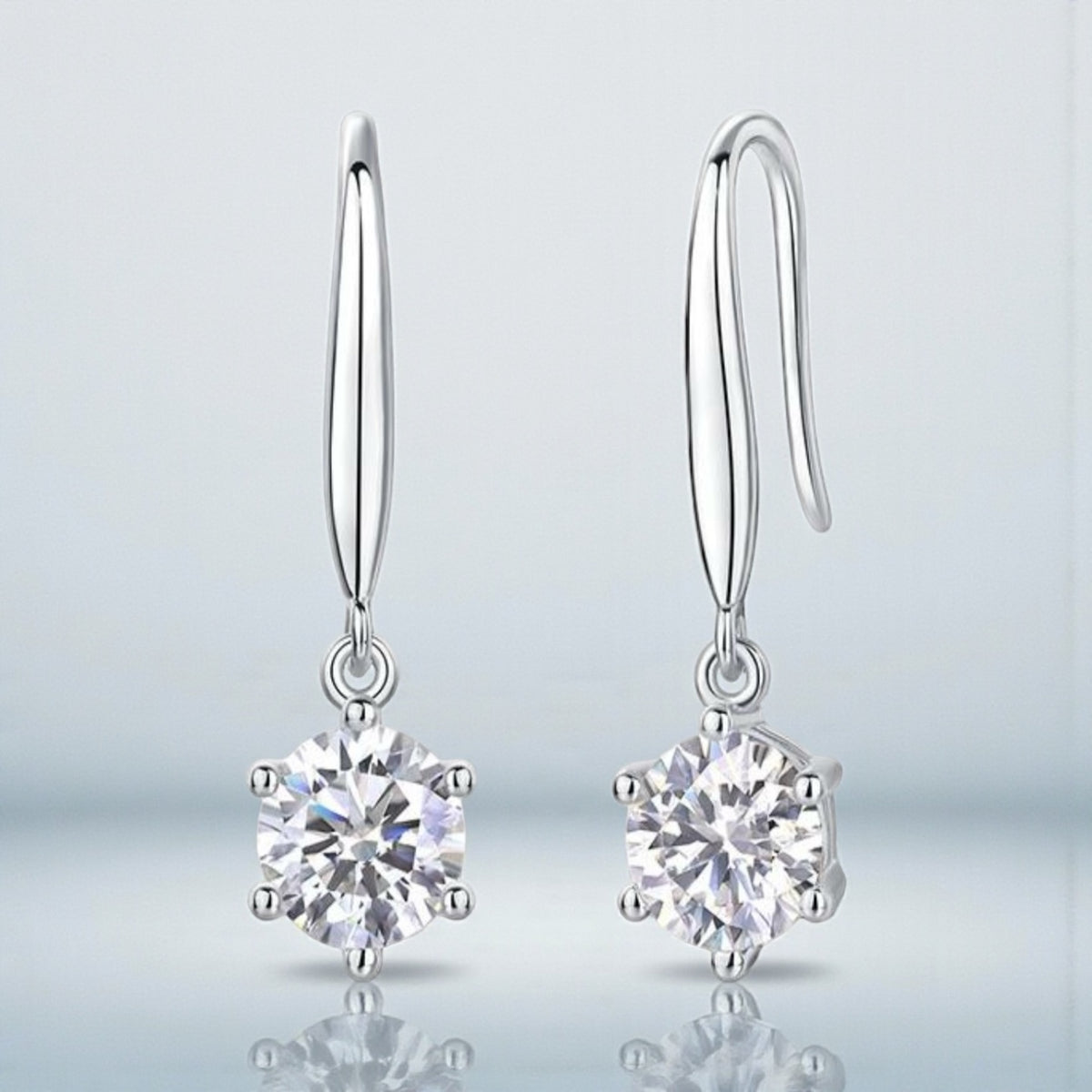 PRINCESS HOOK ROUND DIAMOND EARRINGS