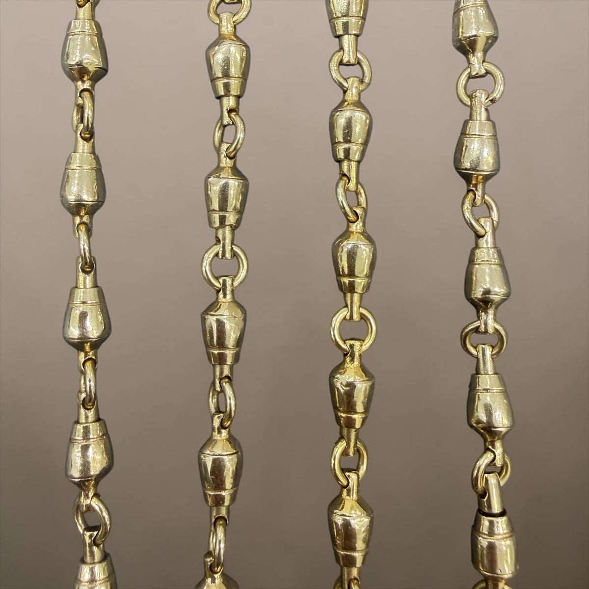 14k solid real gold handmade swivel chain 5mm